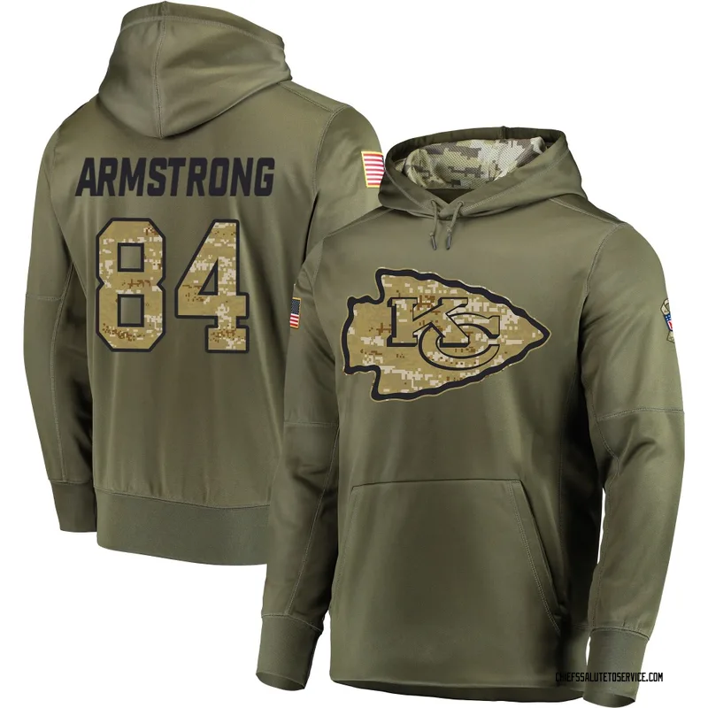 Men's Andrew Armstrong Kansas City Chiefs Olive Salute to Service Pullover Hoodie