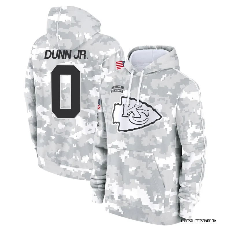 Men's Anthony Dunn Jr. Kansas City Chiefs Camo Arctic 2024 Salute to Service Club Fleece Pullover Hoodie