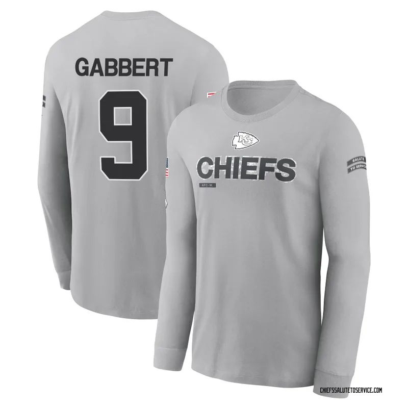 Men's Blaine Gabbert Kansas City Chiefs Gray 2024 Salute to Service Long Sleeve T-Shirt