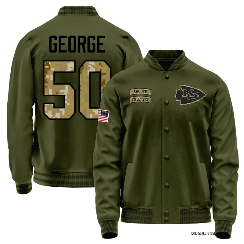 Men's Brandon George Kansas City Chiefs Olive Salute to Service Sideline Performance Jacket
