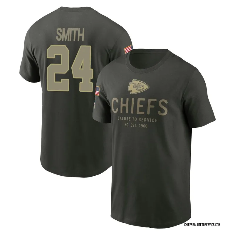 Men's Brashard Smith Kansas City Chiefs Green Forest/ 2025 Salute to Service Sideline Primary Edge T-Shirt