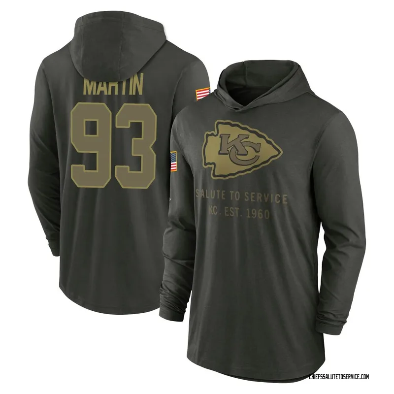 Men's Brodric Martin Kansas City Chiefs Green Forest/ 2025 Salute to Service Sideline Lightweight Hooded Pullover Long Sleeve T-