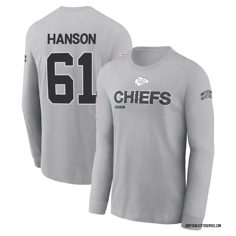 Men's C.J. Hanson Kansas City Chiefs Gray 2024 Salute to Service Long Sleeve T-Shirt