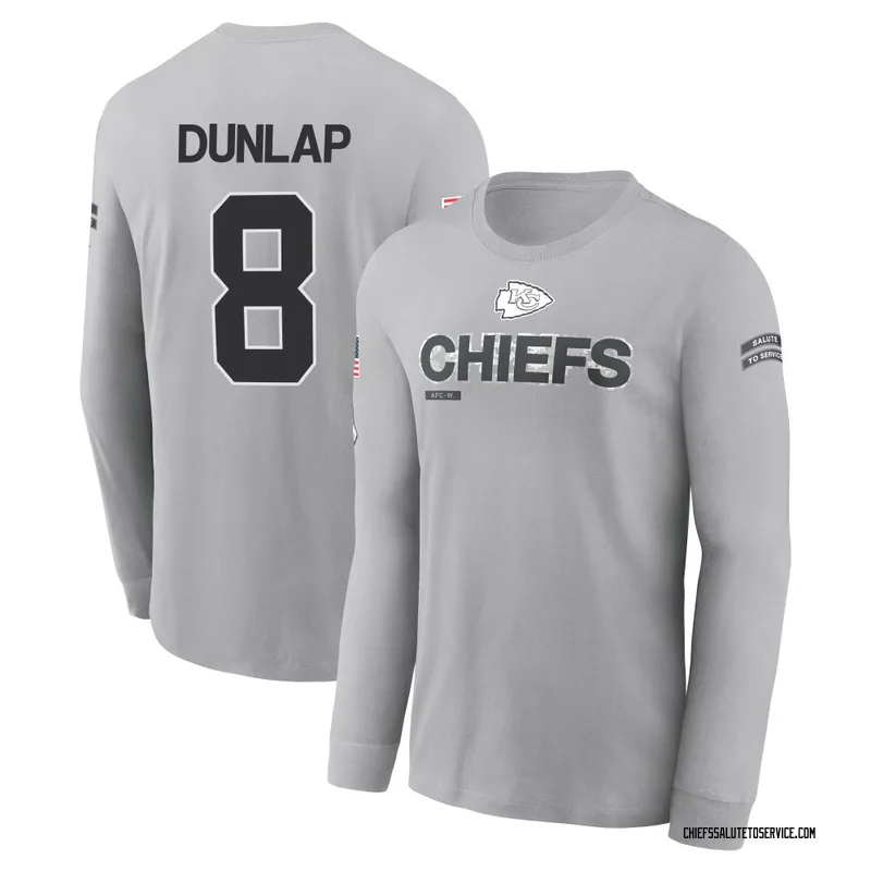 Men's Carlos Dunlap Kansas City Chiefs Gray 2024 Salute to Service Long Sleeve T-Shirt