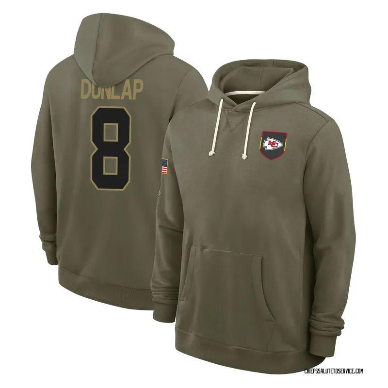 Men's Carlos Dunlap Kansas City Chiefs Olive 2025 Salute to Service Hoodie