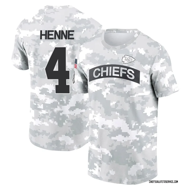 Men's Chad Henne Kansas City Chiefs Camo Arctic 2024 Salute to Service Performance T-Shirt