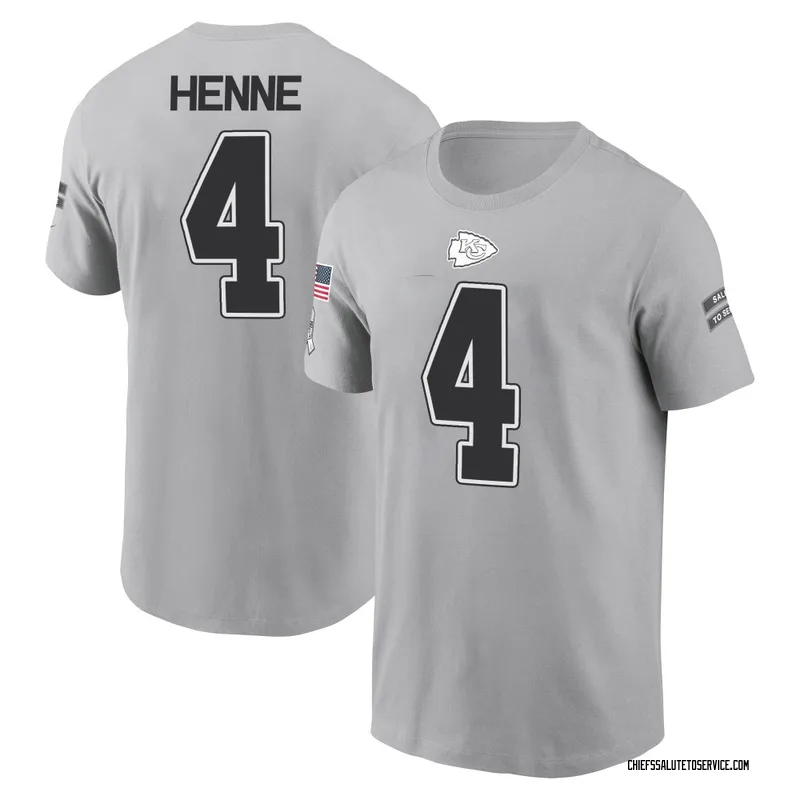 Men's Chad Henne Kansas City Chiefs Gray 2024 Salute to Service Name & Number T-Shirt