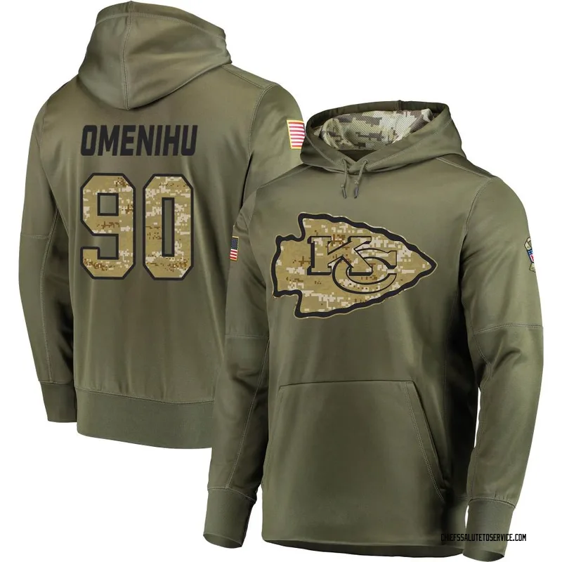 Men's Charles Omenihu Kansas City Chiefs Olive Salute to Service Pullover Hoodie