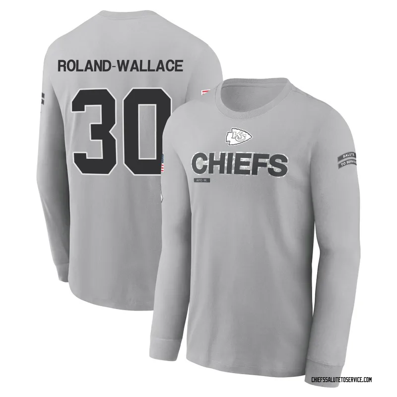 Men's Chris Roland-Wallace Kansas City Chiefs Gray 2024 Salute to Service Long Sleeve T-Shirt