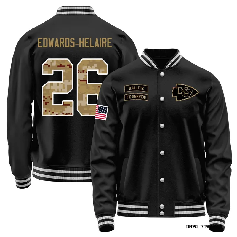 Men's Clyde Edwards-Helaire Kansas City Chiefs Black Salute to Service Sideline Performance Jacket