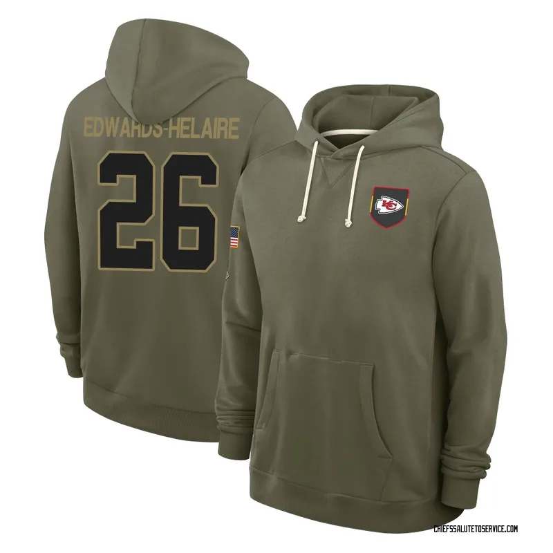 Men's Clyde Edwards-Helaire Kansas City Chiefs Olive 2025 Salute to Service Hoodie