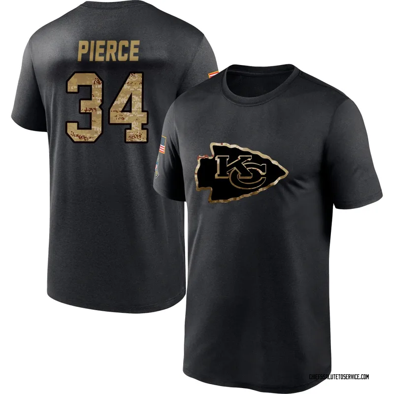 Men's Dameon Pierce Kansas City Chiefs Black 2020 Salute To Service Performance T-Shirt