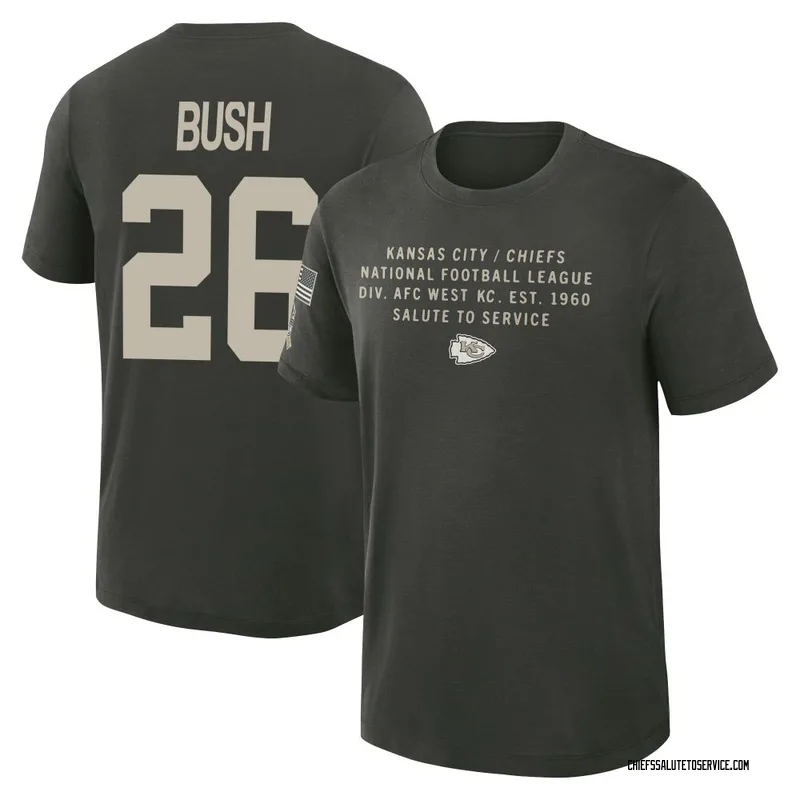 Men's Deon Bush Kansas City Chiefs Green Dark/ 2025 Salute to Service Sideline Slub T-Shirt