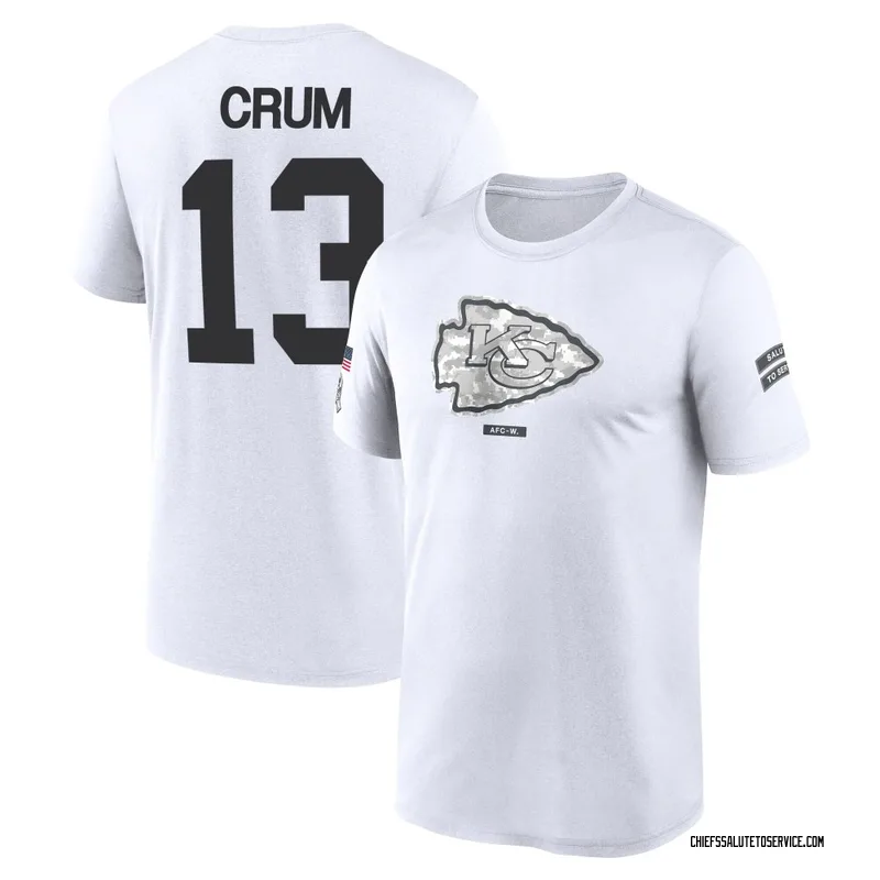 Men's Dustin Crum Kansas City Chiefs Legend White 2024 Salute to Service Performance T-Shirt