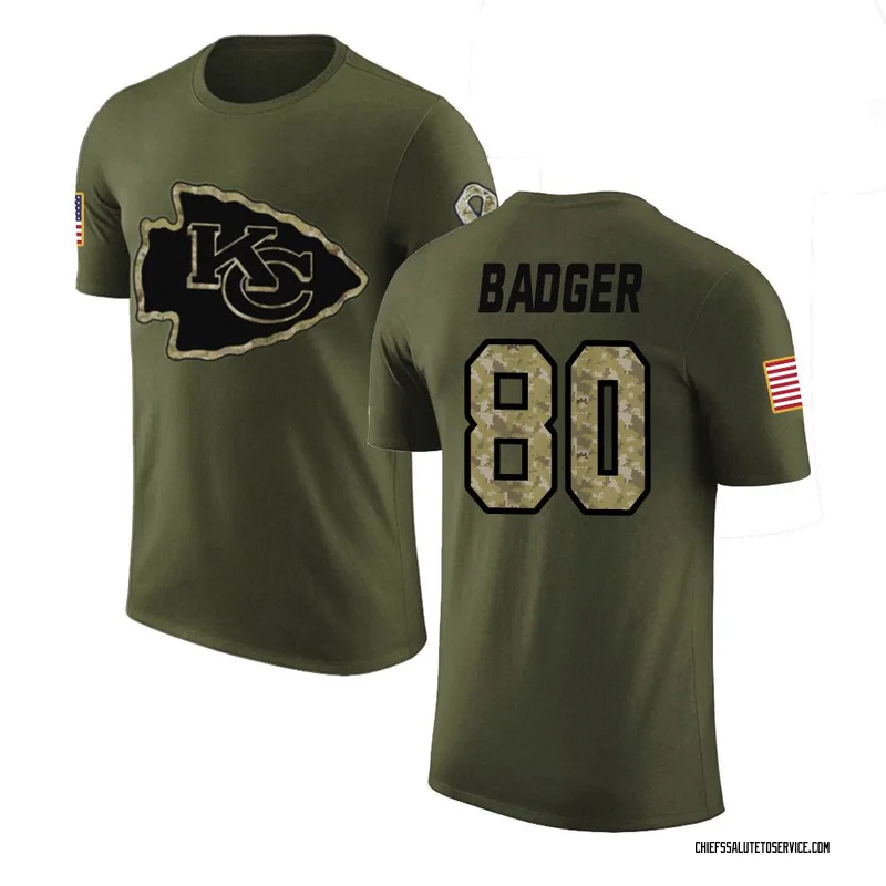 Men's Elijhah Badger Kansas City Chiefs Legend Olive Salute to Service T-Shirt
