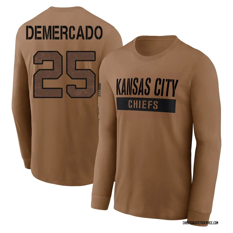 Men's Emari Demercado Kansas City Chiefs Brown 2023 Salute To Service Long Sleeve T-Shirt
