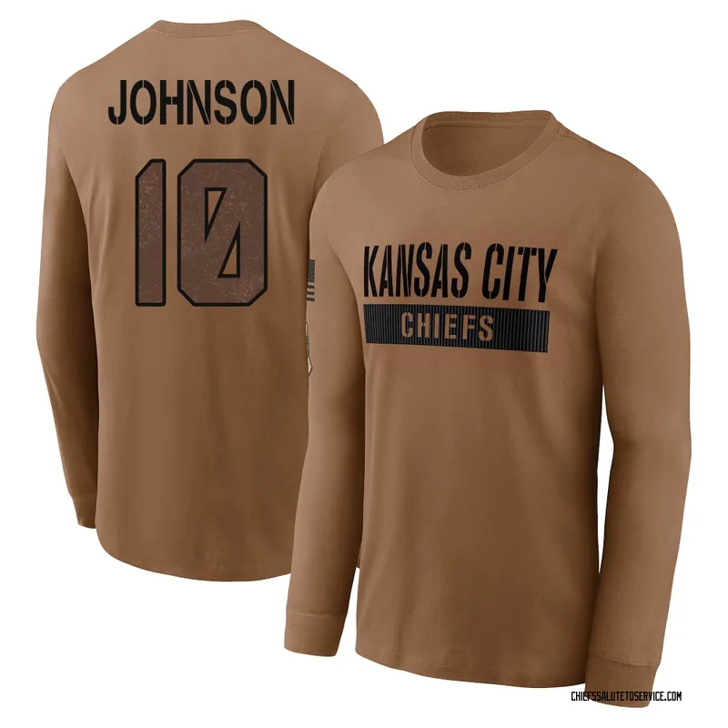 Men's Emmett Johnson Kansas City Chiefs Brown 2023 Salute To Service Long Sleeve T-Shirt