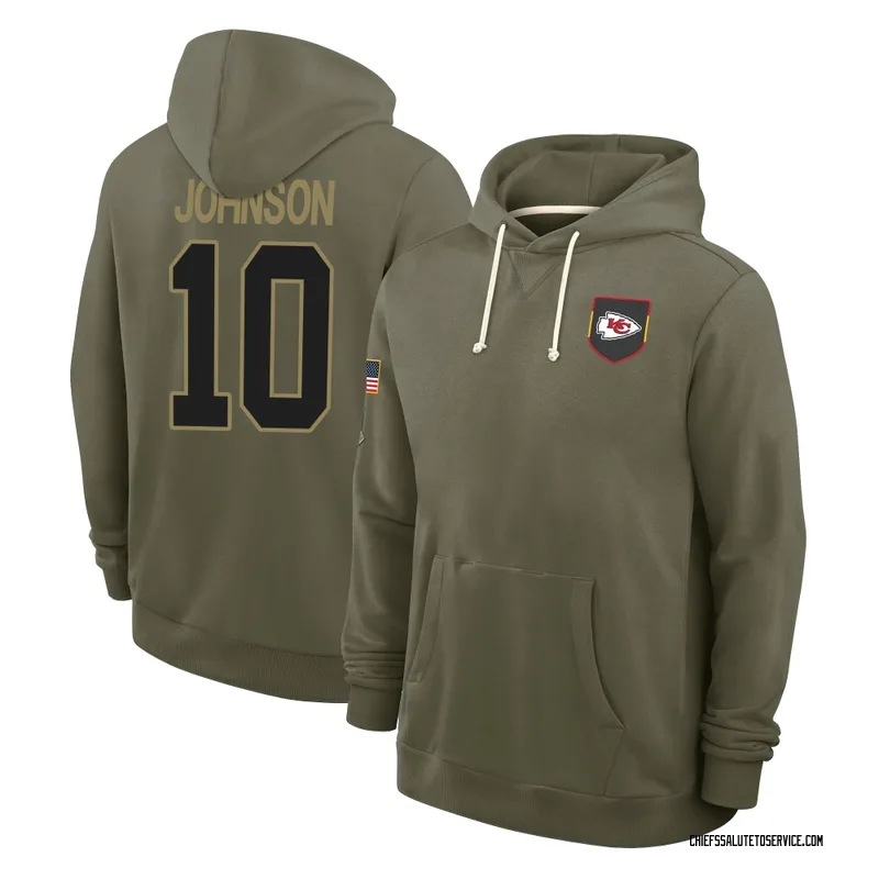Men's Emmett Johnson Kansas City Chiefs Olive 2025 Salute to Service Hoodie