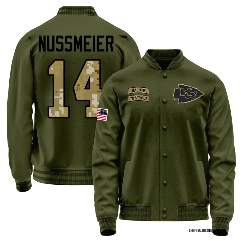 Men's Garrett Nussmeier Kansas City Chiefs Olive Salute to Service Sideline Performance Jacket