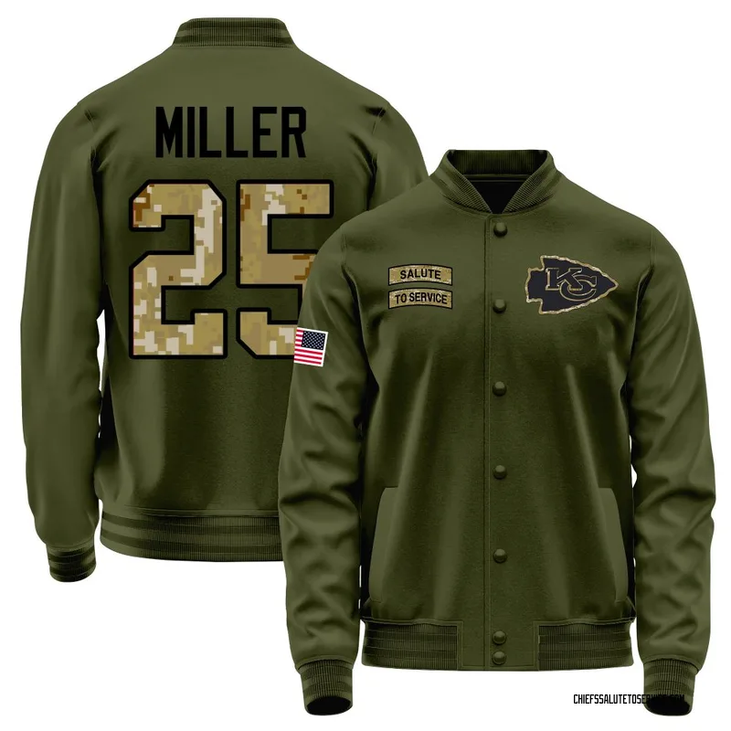 Men's Glendon Miller Kansas City Chiefs Olive Salute to Service Sideline Performance Jacket