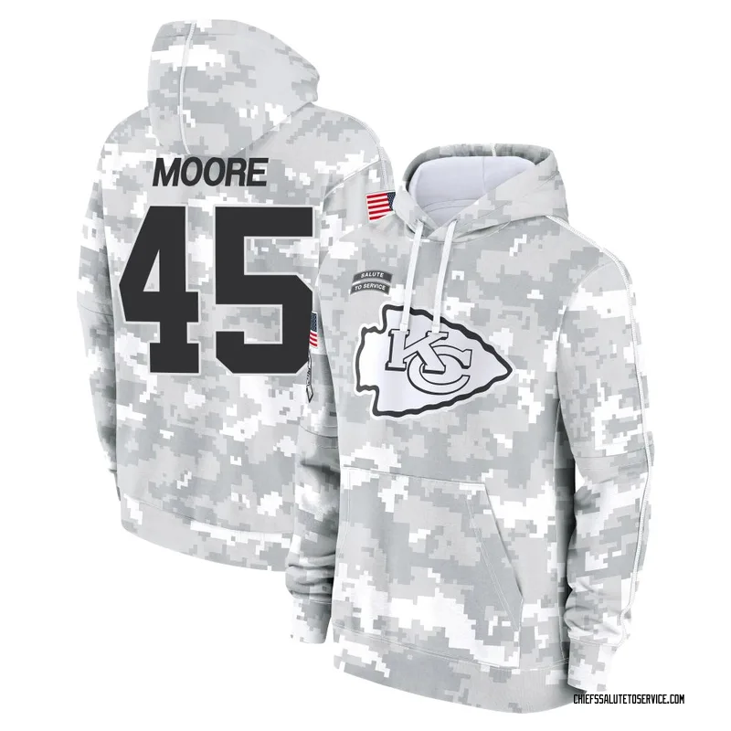 Men's Isaiah Moore Kansas City Chiefs Camo Arctic 2024 Salute to Service Club Fleece Pullover Hoodie