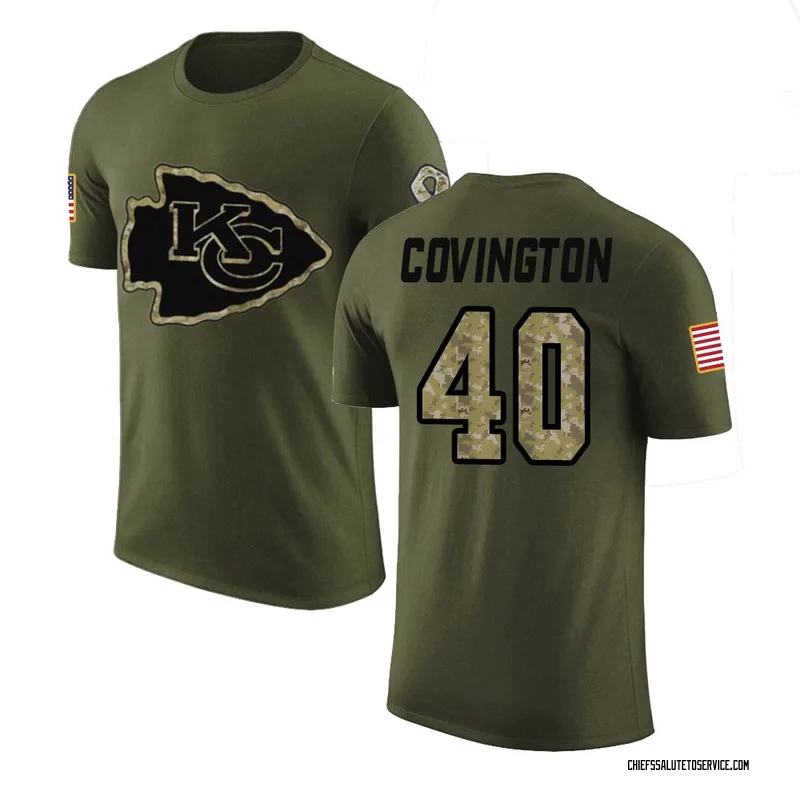 Men's Jacobe Covington Kansas City Chiefs Legend Olive Salute to Service T-Shirt