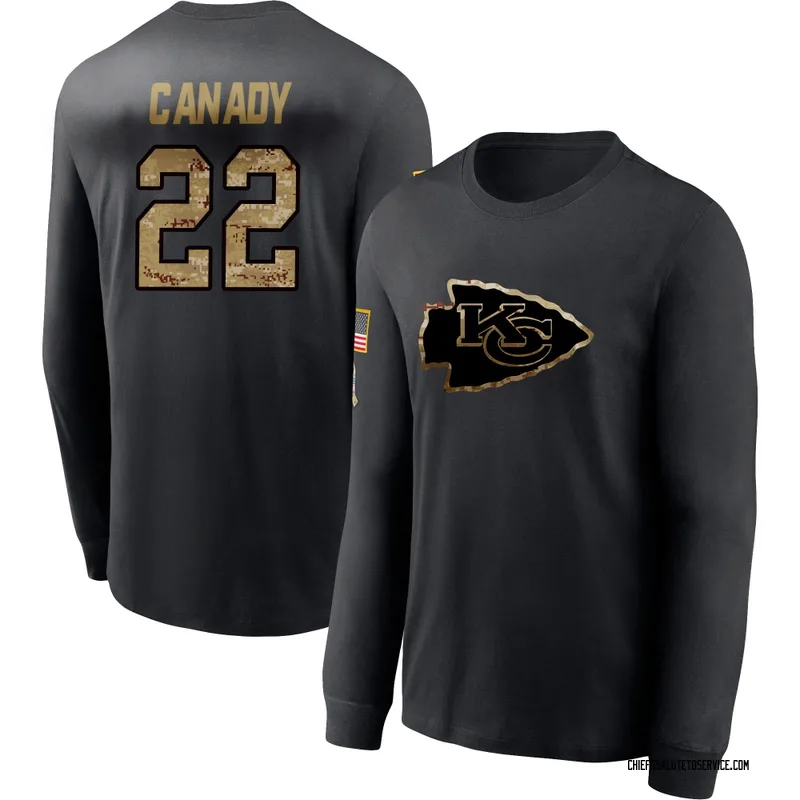 Men's Jadon Canady Kansas City Chiefs Black 2020 Salute To Service Sideline Performance Long Sleeve T-Shirt