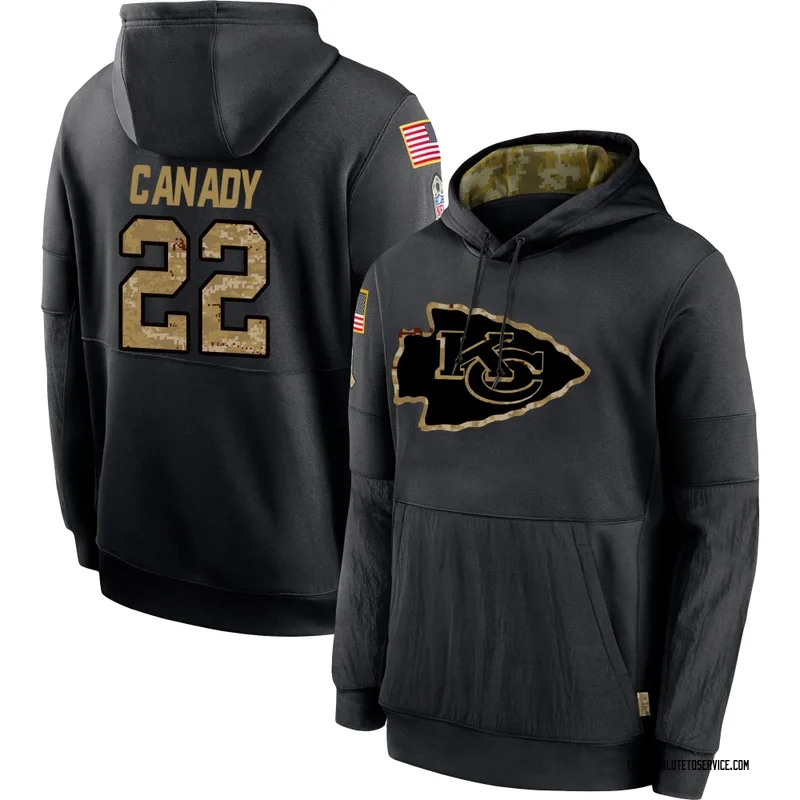 Men's Jadon Canady Kansas City Chiefs Black 2020 Salute to Service Sideline Performance Pullover Hoodie