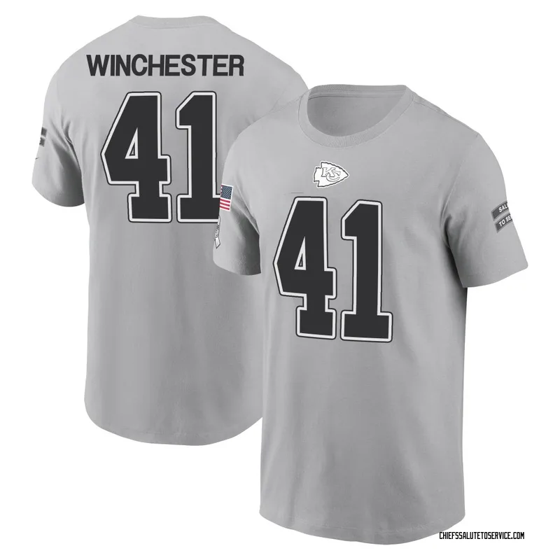 Men's James Winchester Kansas City Chiefs Gray 2024 Salute to Service Name & Number T-Shirt