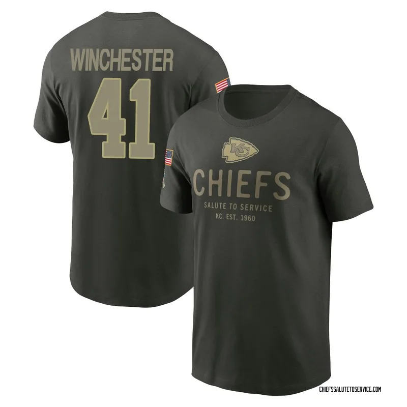 Men's James Winchester Kansas City Chiefs Green Forest/ 2025 Salute to Service Sideline Primary Edge T-Shirt