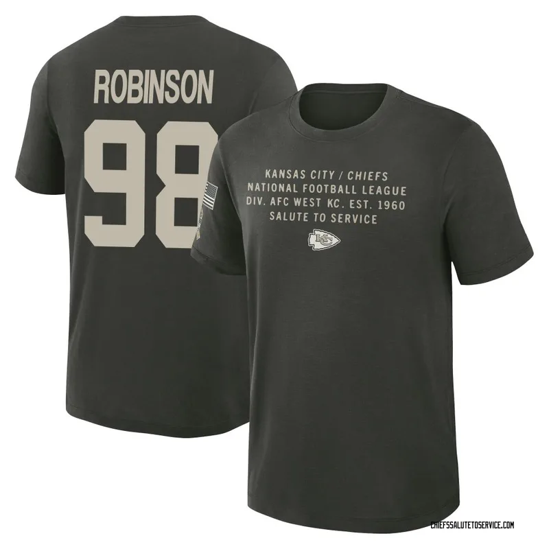 Men's Janarius Robinson Kansas City Chiefs Green Dark/ 2025 Salute to Service Sideline Slub T-Shirt