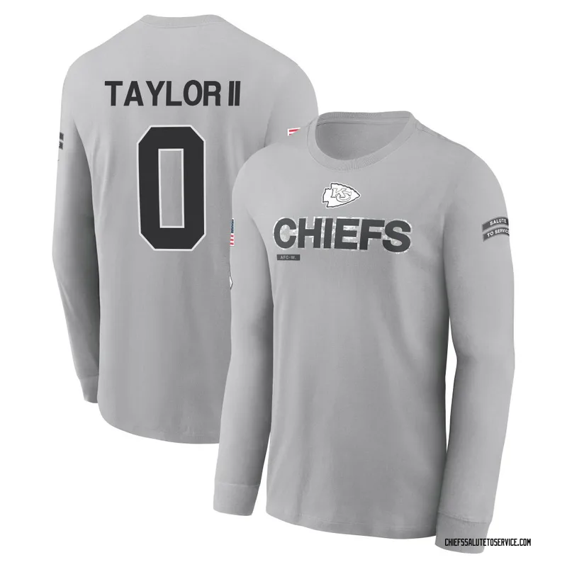 Men's Jason Taylor II Kansas City Chiefs Gray 2024 Salute to Service Long Sleeve T-Shirt