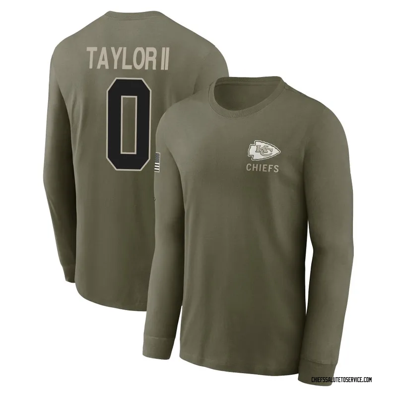 Men's Jason Taylor II Kansas City Chiefs Olive 2025 Salute to Service Sideline Long Sleeve T-Shirt