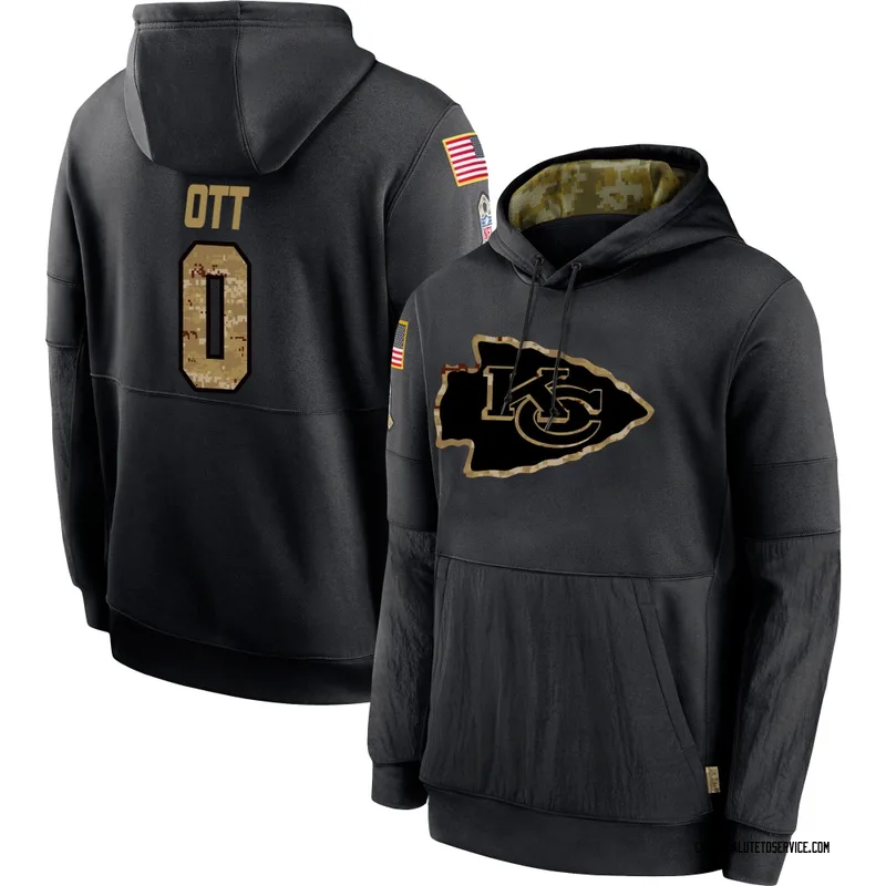 Men's Jaydn Ott Kansas City Chiefs Black 2020 Salute to Service Sideline Performance Pullover Hoodie