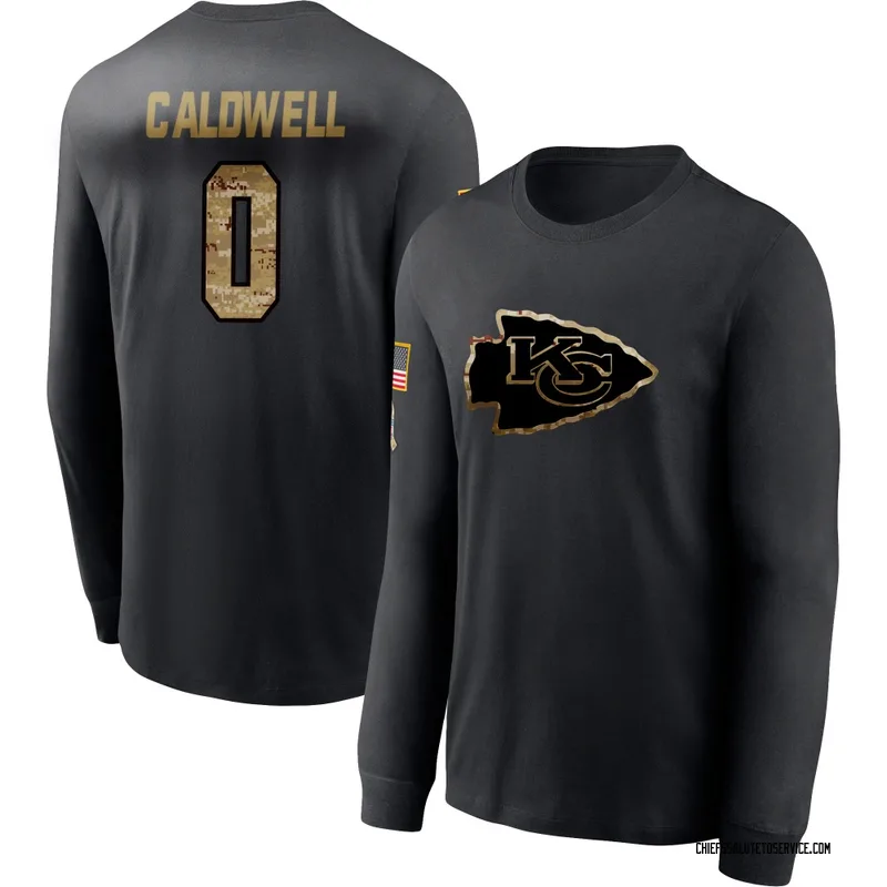 Men's Jeff Caldwell Kansas City Chiefs Black 2020 Salute To Service Sideline Performance Long Sleeve T-Shirt
