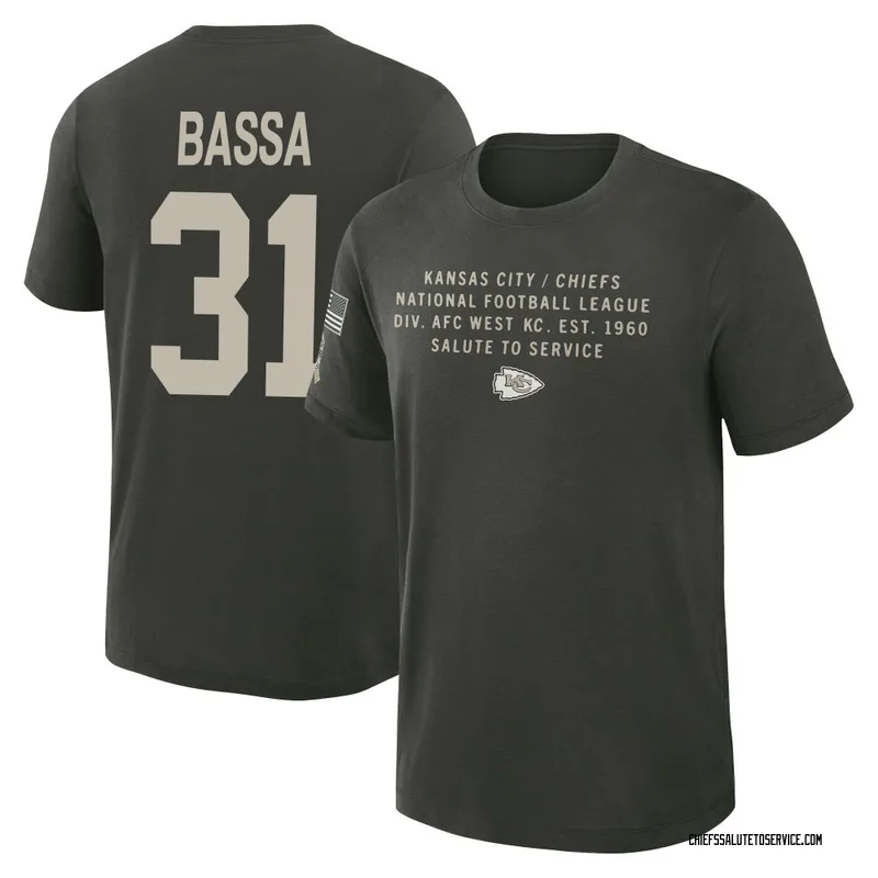 Men's Jeffrey Bassa Kansas City Chiefs Green Dark/ 2025 Salute to Service Sideline Slub T-Shirt