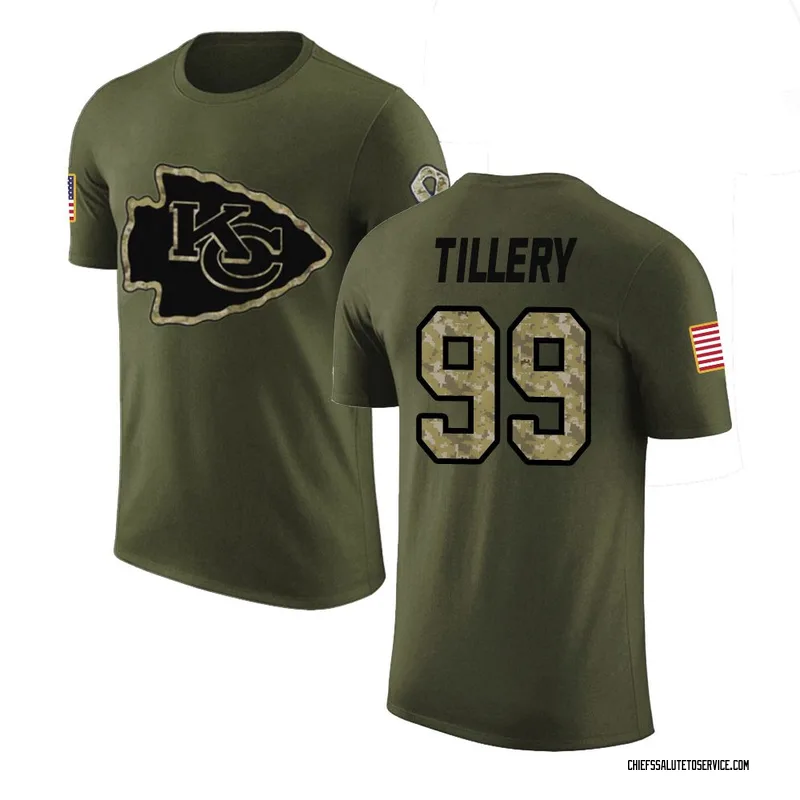Men's Jerry Tillery Kansas City Chiefs Legend Olive Salute to Service T-Shirt