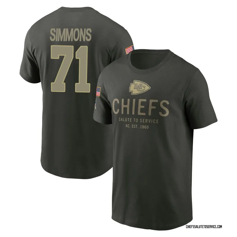 Men's Josh Simmons Kansas City Chiefs Green Forest/ 2025 Salute to Service Sideline Primary Edge T-Shirt