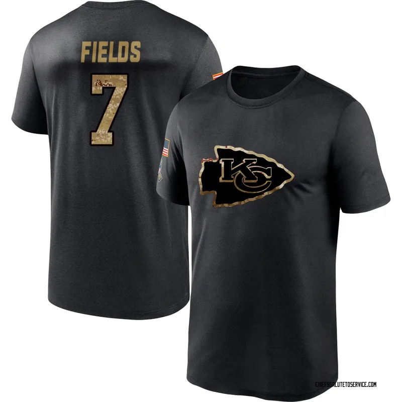 Men's Justin Fields Kansas City Chiefs Black 2020 Salute To Service Performance T-Shirt