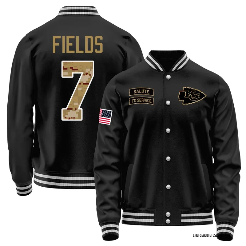 Men's Justin Fields Kansas City Chiefs Black Salute to Service Sideline Performance Jacket