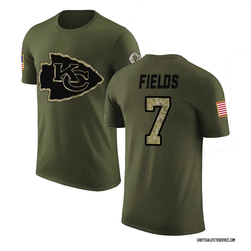 Men's Justin Fields Kansas City Chiefs Legend Olive Salute to Service T-Shirt