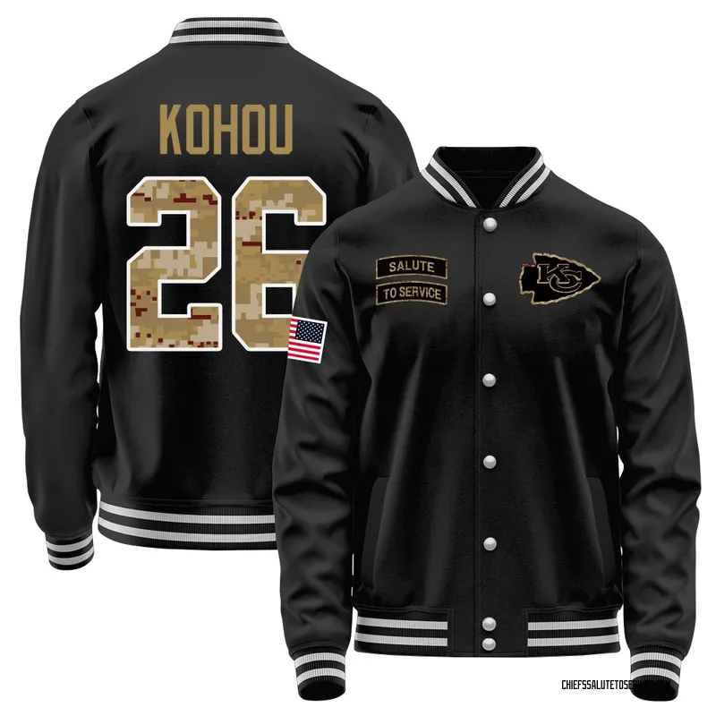 Men's Kader Kohou Kansas City Chiefs Black Salute to Service Sideline Performance Jacket