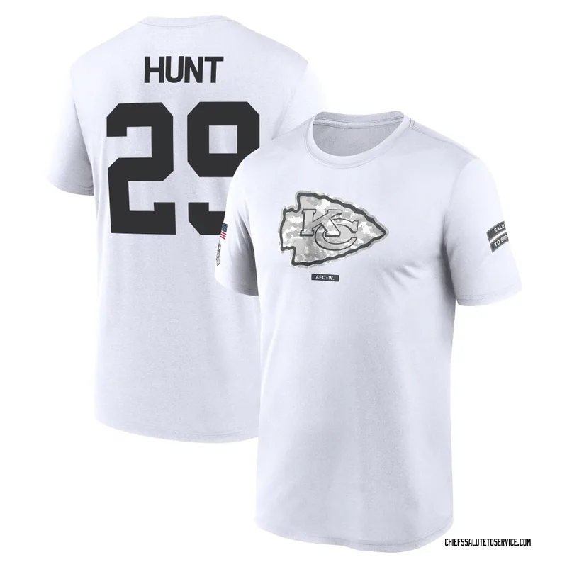 Men's Kareem Hunt Kansas City Chiefs Legend White 2024 Salute to Service Performance T-Shirt