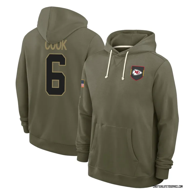 Men's Kenny Cook Kansas City Chiefs Olive 2025 Salute to Service Hoodie