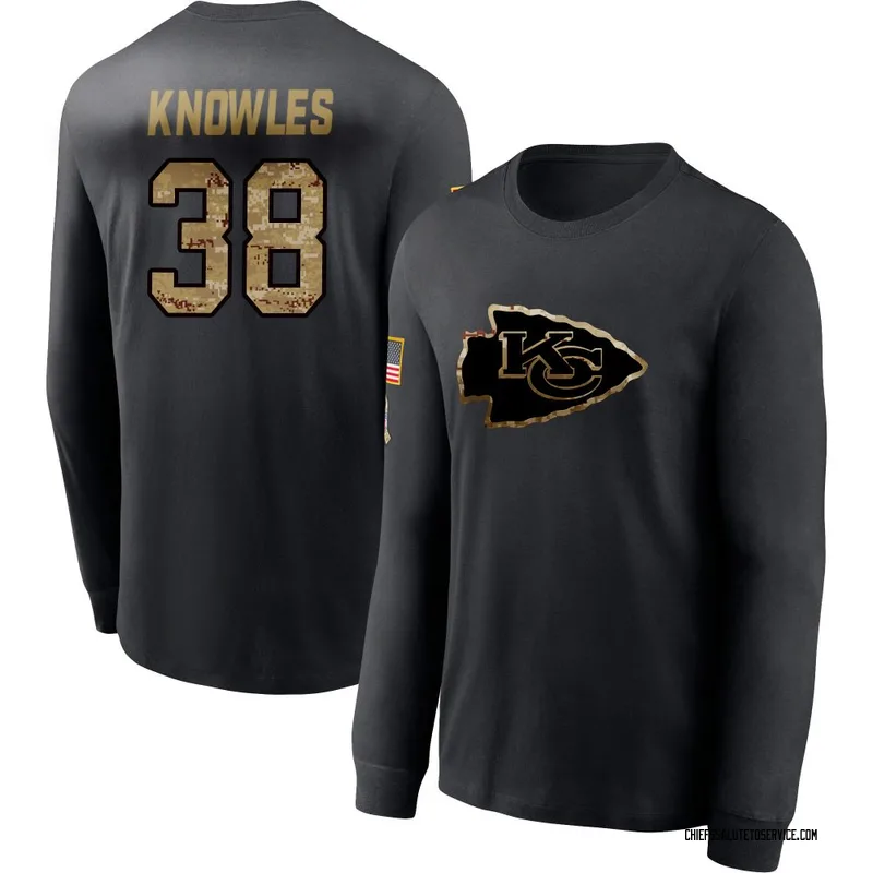 Men's Kevin Knowles Kansas City Chiefs Black 2020 Salute To Service Sideline Performance Long Sleeve T-Shirt