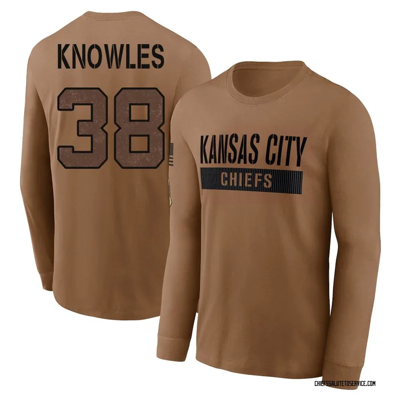 Men's Kevin Knowles Kansas City Chiefs Brown 2023 Salute To Service Long Sleeve T-Shirt