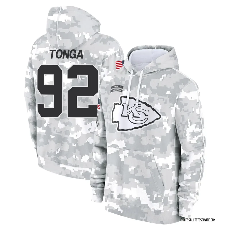 Men's Khyiris Tonga Kansas City Chiefs Camo Arctic 2024 Salute to Service Club Fleece Pullover Hoodie