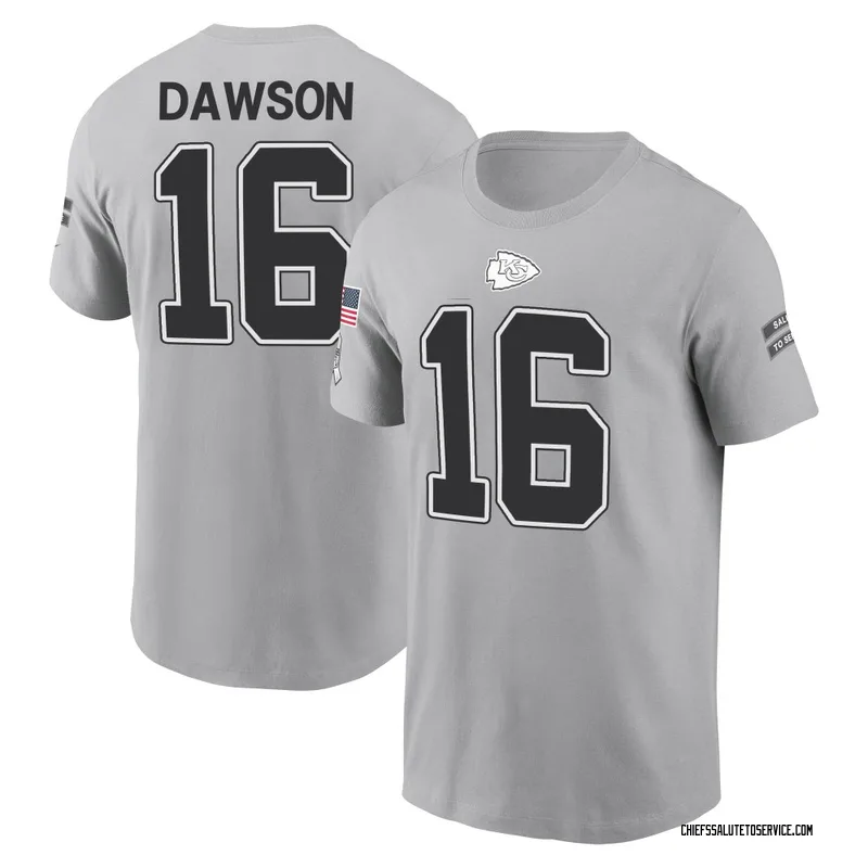 Men's Len Dawson Kansas City Chiefs Gray 2024 Salute to Service Name & Number T-Shirt