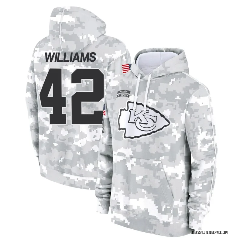 Men's Major Williams Kansas City Chiefs Camo Arctic 2024 Salute to Service Club Fleece Pullover Hoodie
