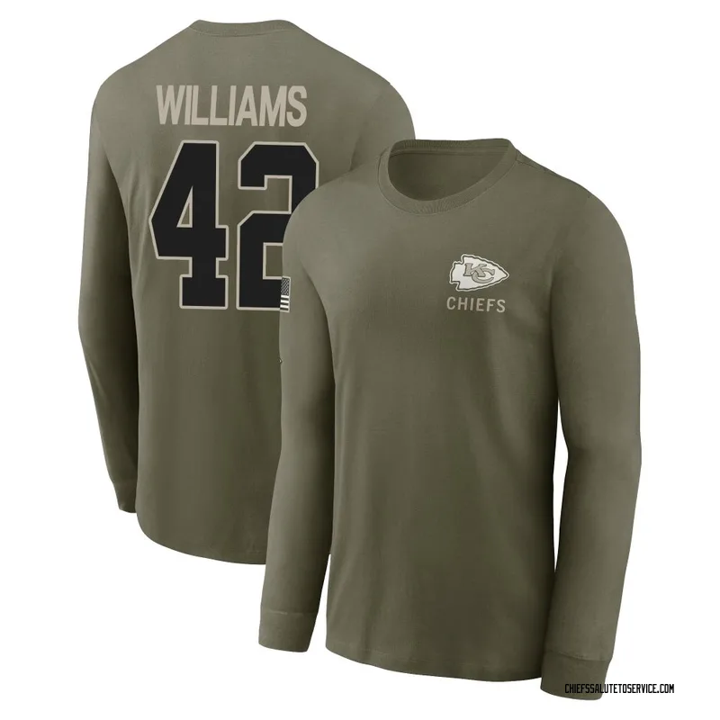 Men's Major Williams Kansas City Chiefs Olive 2025 Salute to Service Sideline Long Sleeve T-Shirt